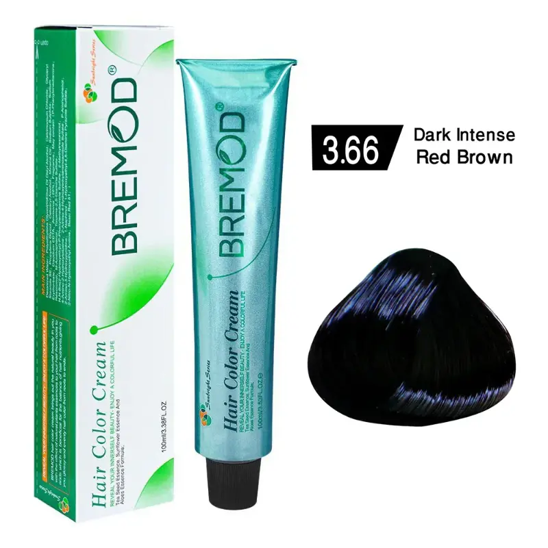 Bremod Hair Color Cream 3.66 Professional – Dark Mahogany Hair Color