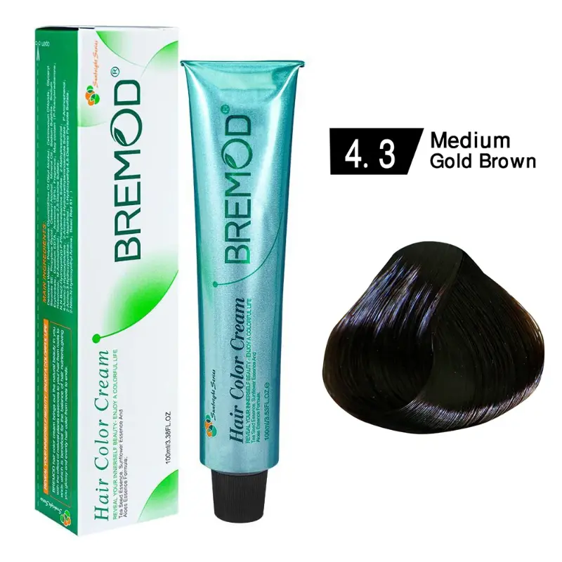Bremod Hair Color Cream 4.3 Professional – Natural Dark Brown Hair Color