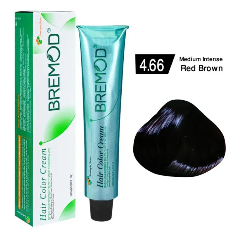 Bremod Hair Color Cream 4.66 Professional – Deep Mahogany Brown Hair Color