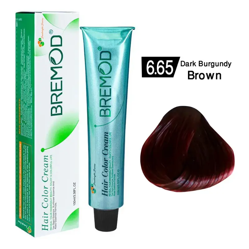 Bremod Hair Color Cream 6.65 Professional long lasting salon hair color