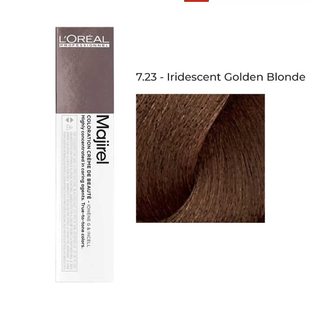 L’Oréal Professionnel Majirel 7.23 Iridescent Golden Blonde 60ml permanent hair color