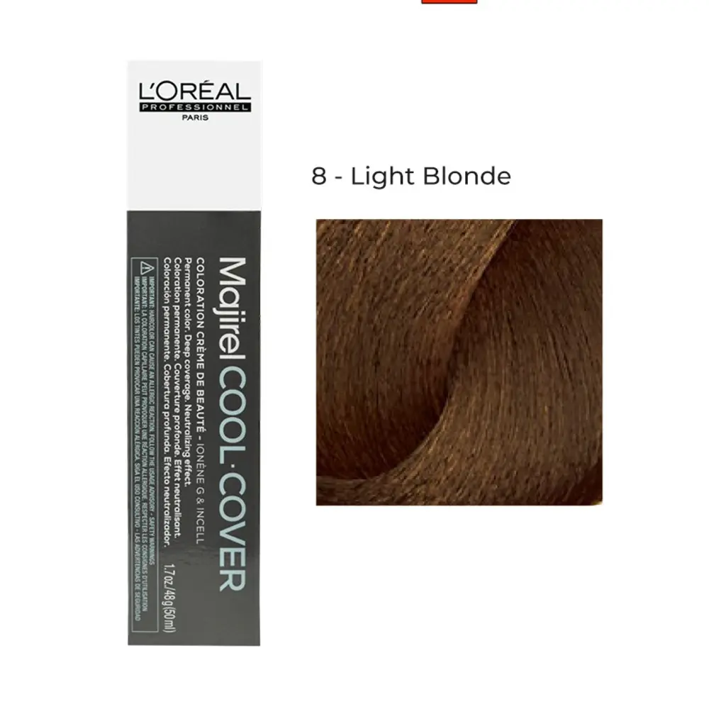 L’Oréal Professionnel Majirel Cool Cover 8 Light Blonde 60ml – Long-Lasting Salon Hair Color Pakistan