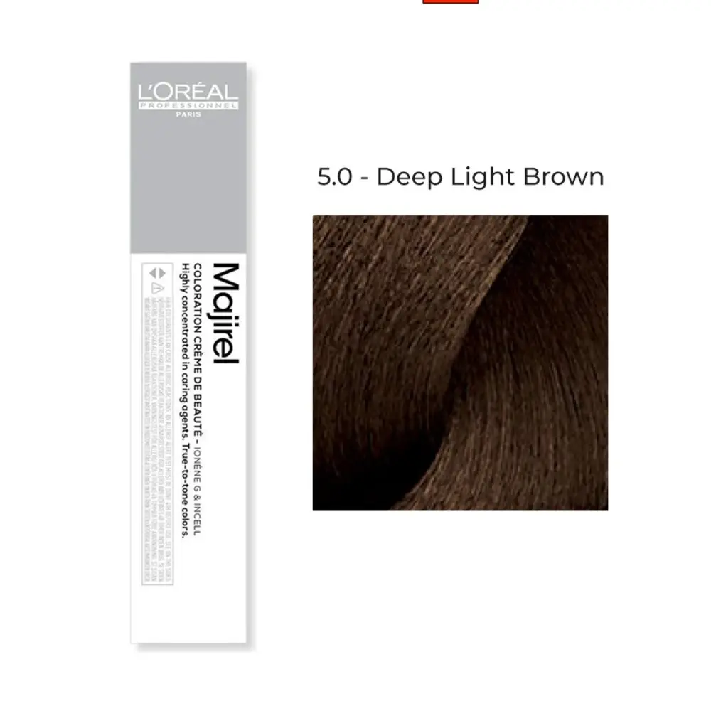L’Oréal Professionnel Majirel Hair Color 5.0 Deep Light Brown 60ml – Long-Lasting Salon Hair Color Pakistan