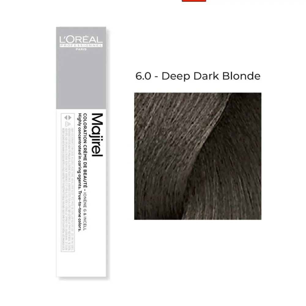 L’Oréal Professionnel Majirel Hair Color 6.0 Deep Dark Blonde 60ml permanent salon hair dye with gray coverage in Pakistan
