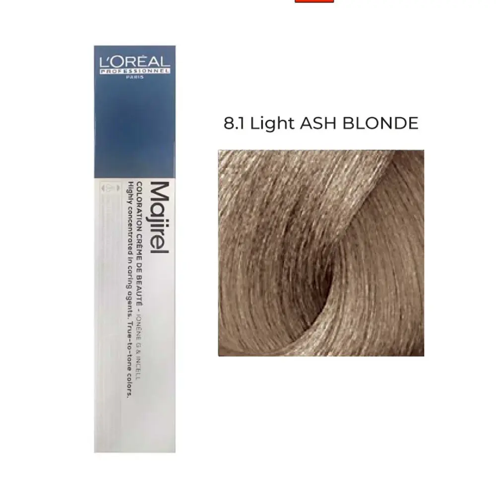 L’Oréal Professionnel Majirel Hair Color 8.1 Light Ash Blonde 60ml – Permanent Salon Hair Dye Anti Brass Pakistan